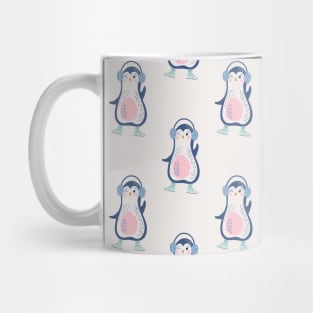 Christmas pattern with cute cartoon penguins Mug